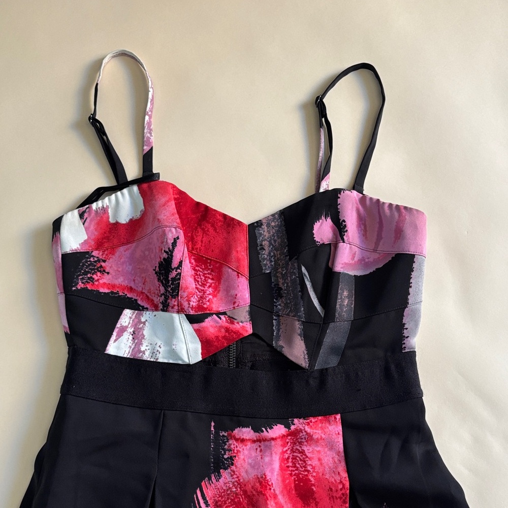 RACHEL Rachel Roy Black and Red Midi Dress